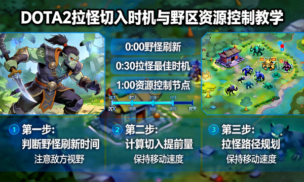 DOTA2拉怪切入时机与野区资源控制教学画面